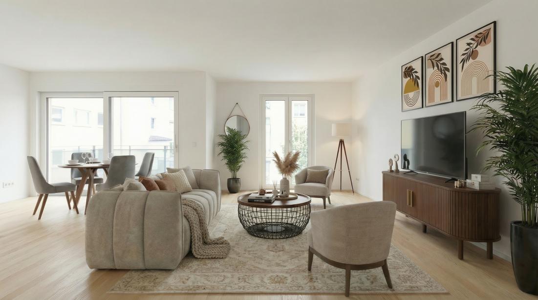 Venice Sofa, Islington Dining Set Smithson Coffee Table, Lennox Chair Axel Tv Unit Signature Pack