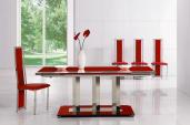 Bas Red Ext Table with Red GCH-650 Chairs 