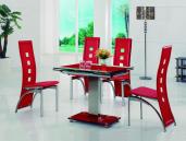 Gami Ext Table Red with GCH-525 chairs Red