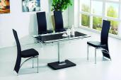 Gami Ext table Black with GCH-501 Black chairs 