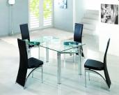 Java Ext table Clear glass with Black GCH-501 Chairs Java Ext table Clear glass with Black GCH-501 Chairs