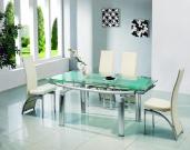 Delta Ext table Frosted glass with Cream GCH-501 chairs 