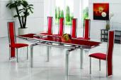 Delta ext table Red with GCH-501 Red chairs