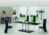 Black bas Ext table with Black GCH-501 chairs 