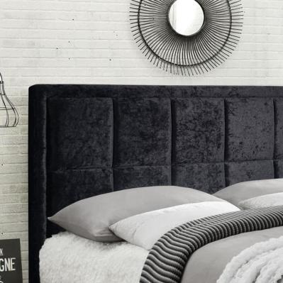 Hannover Fabric Bed - Black Crushed Velvet