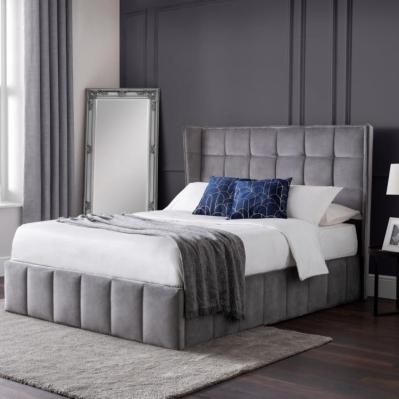 Gatsby Storage Ottoman Bed - Light Grey