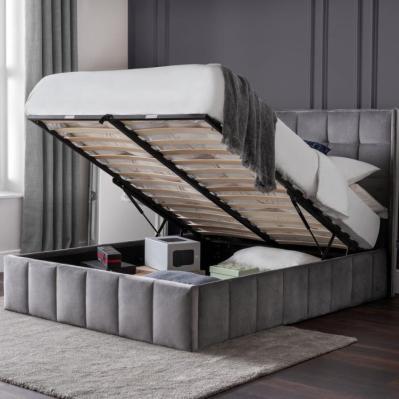 Gatsby Storage Ottoman Bed - Light Grey