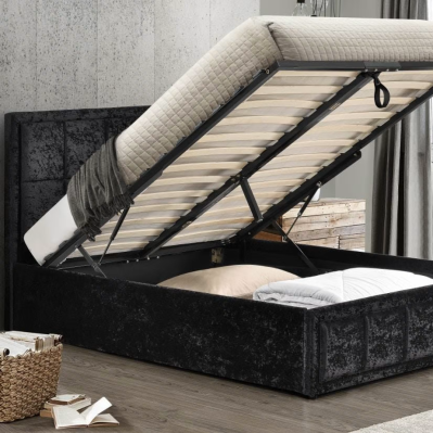 Hannover Fabric Ottoman Bed - Black