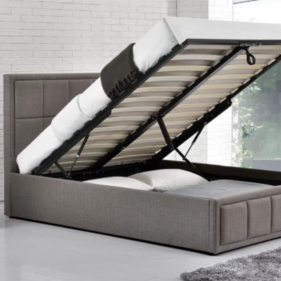 Hannover Fabric Ottoman Bed - Grey