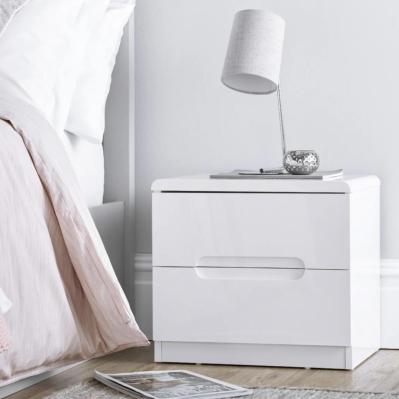 Manhattan 2 Drawer Bedside - White